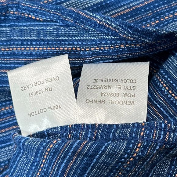 NWT North River Men's Stripe Shirt Short Sleeve Button Down Western/Work in Blue - Picture 6 of 11